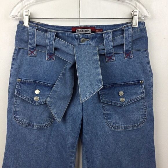Juke Box Denim Capris Wide‎ Leg Bohemian Capris Blue Jeans, Size - 5/6 - Picture 2 of 8